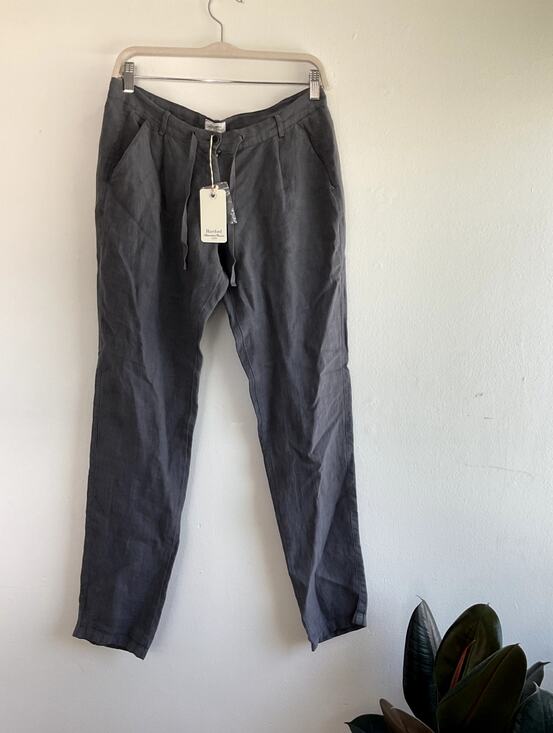 Hartford Pants - Hartford Women's 100% Linen Gray Tapered Pants Size 2 Made in Morocco NWT